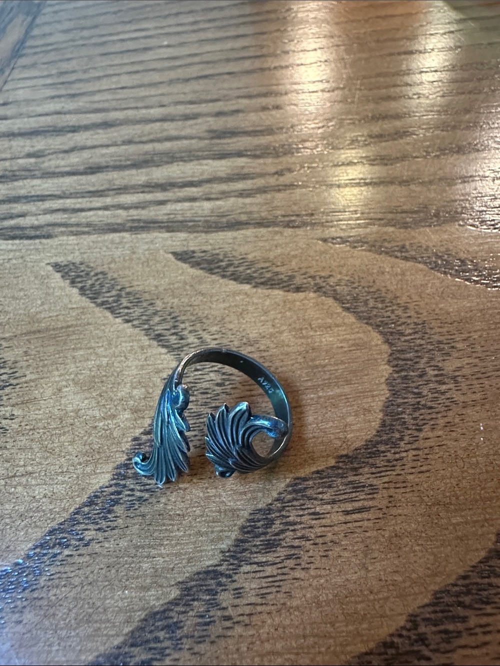 Vintage Sterling Angel Wing Ring - Picture 4 of 5